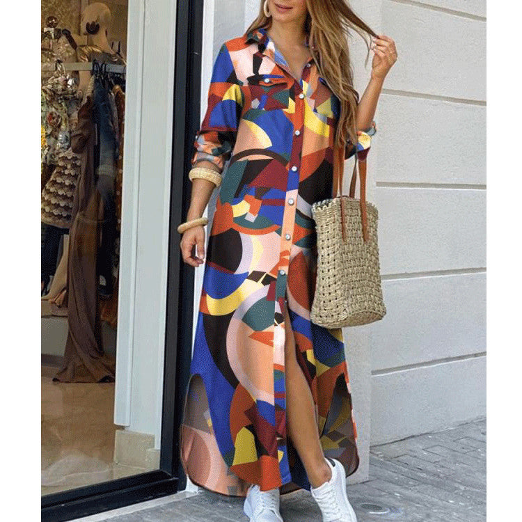 Robe longue à motif floral