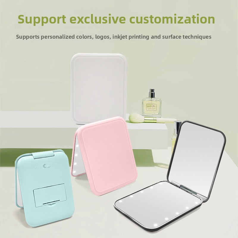 Miroir de poche pliable portable à LED avec lumiere
