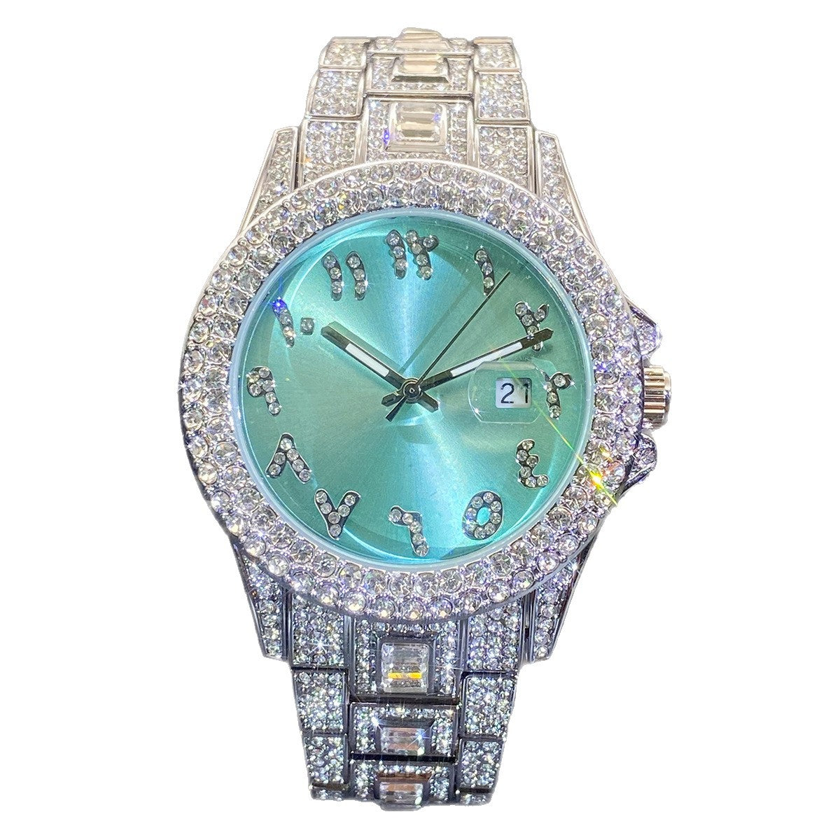 Montre à quartz pour hommes avec accents en diamant