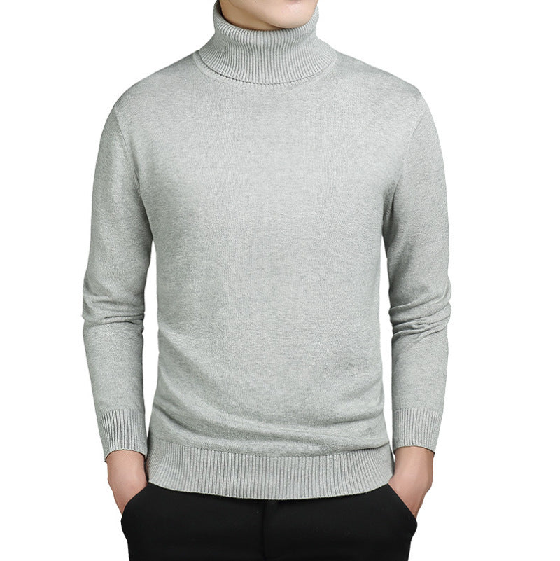Pull à col roulé pour homme, coupe ajustée, modèle d'automne