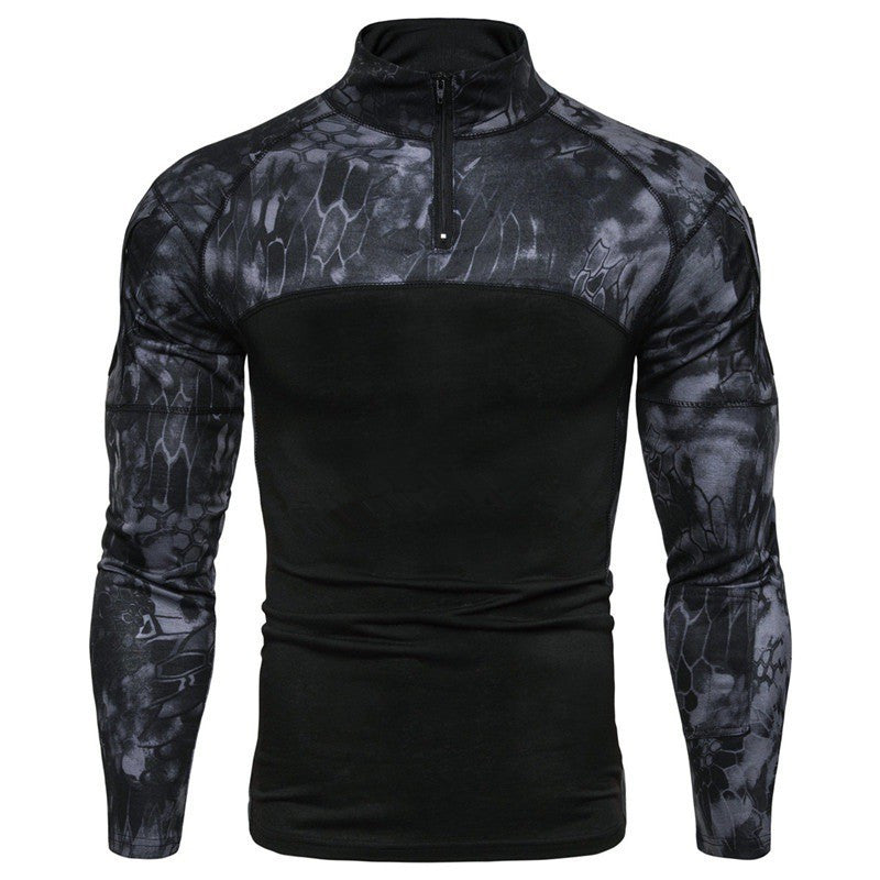 T-shirt tactique à manches longues pour hommes camouflage