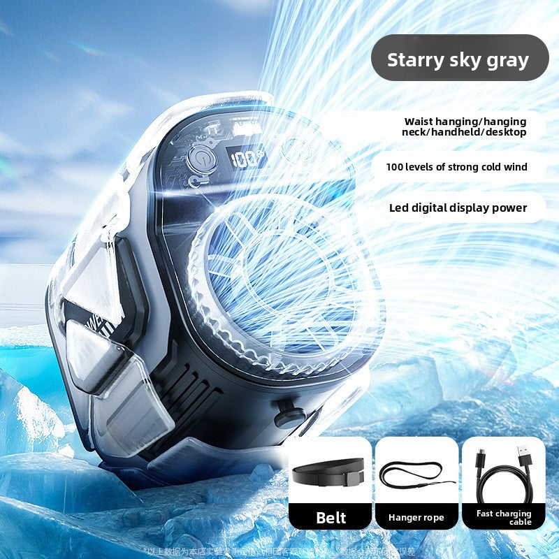 Ventilateur de taille portable rechargeable par USB avec affichage numérique