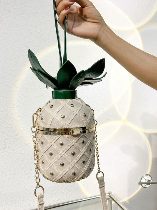 Sac bandoulière en forme d'ananas avec détail de chaîne