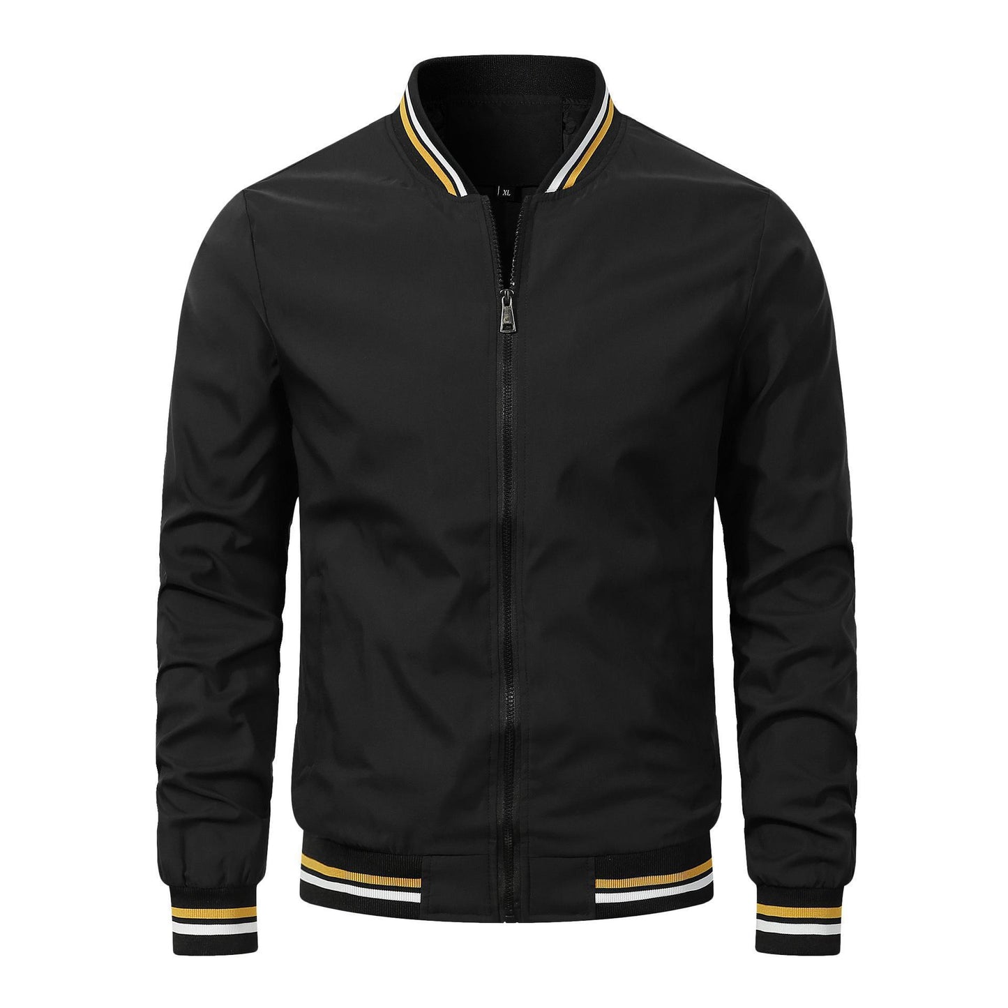 Veste décontractée pour homme à col montant et fermeture éclair
