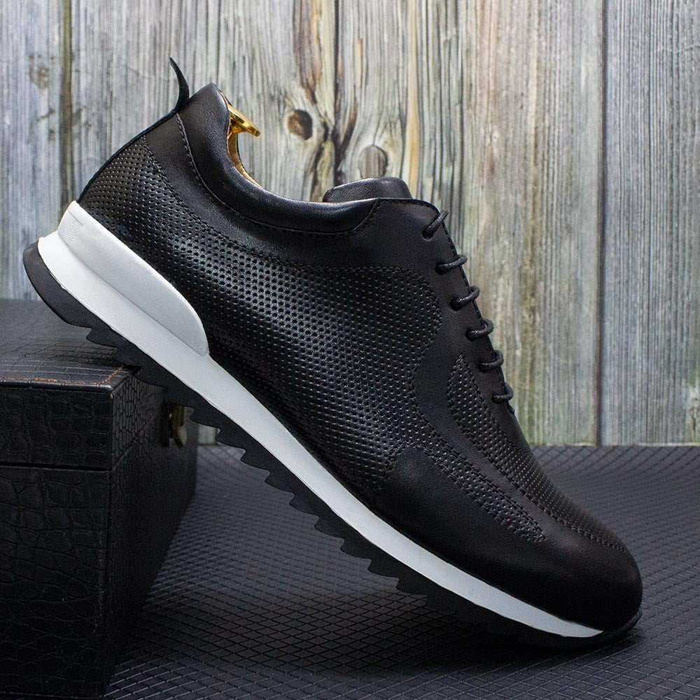 Chaussures en cuir décontractées pour hommes, à lacets, respirantes, formelles