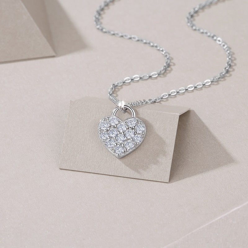 Collier pendentif géométrique en moissanite et argent sterling