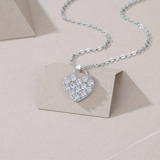 Collier pendentif géométrique en moissanite et argent sterling