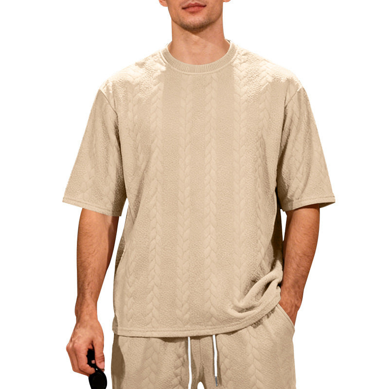 T-shirt en maille jacquard lourd