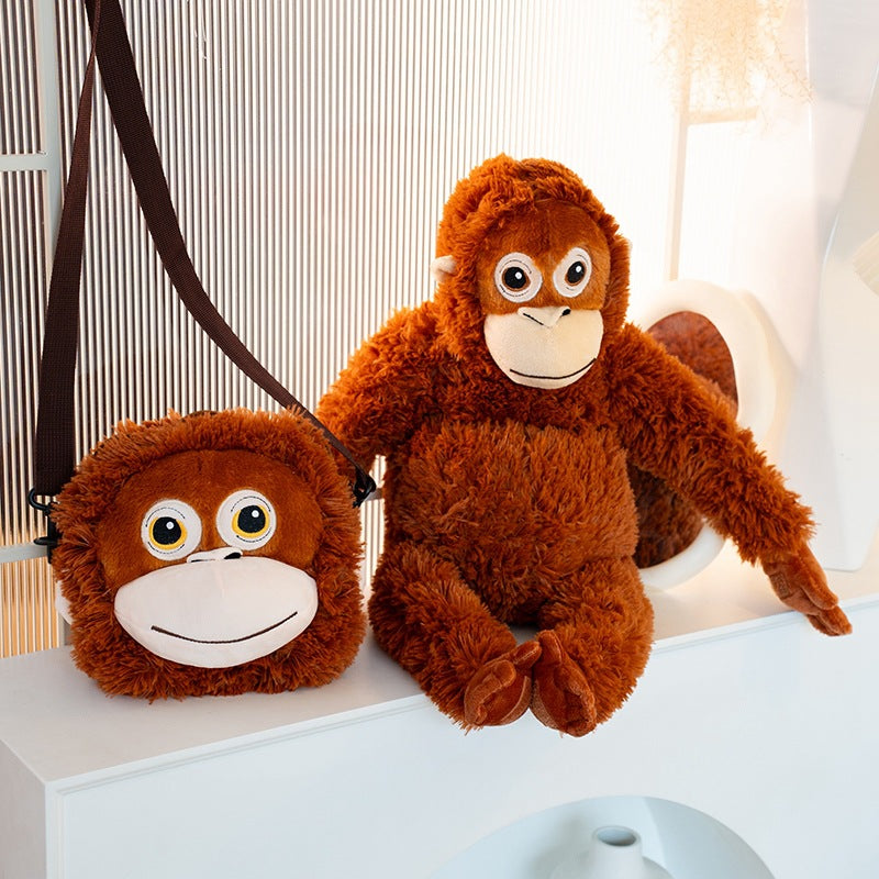 Sac à dos en peluche singe