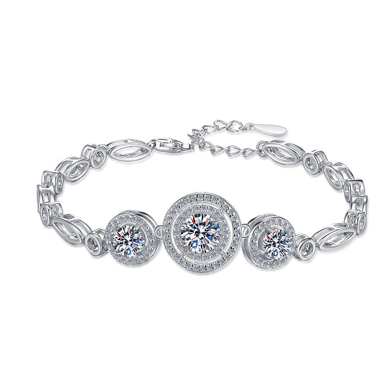 Ensemble de bijoux en argent sterling avec moissanite en forme de cercle géométrique