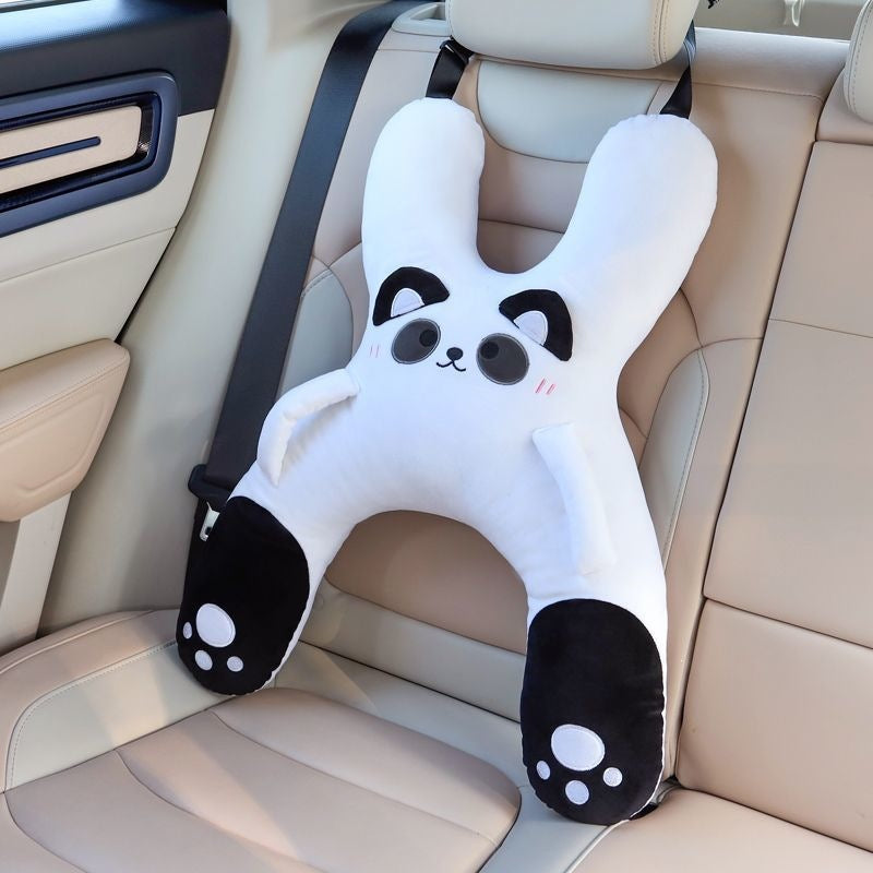 Oreiller de voiture pour enfants, aide au sommeil à l'arrière, soutien lombaire et appui-tête, anti-douleurs cervicales, oreiller de sommeil mignon à motifs de dessins animés