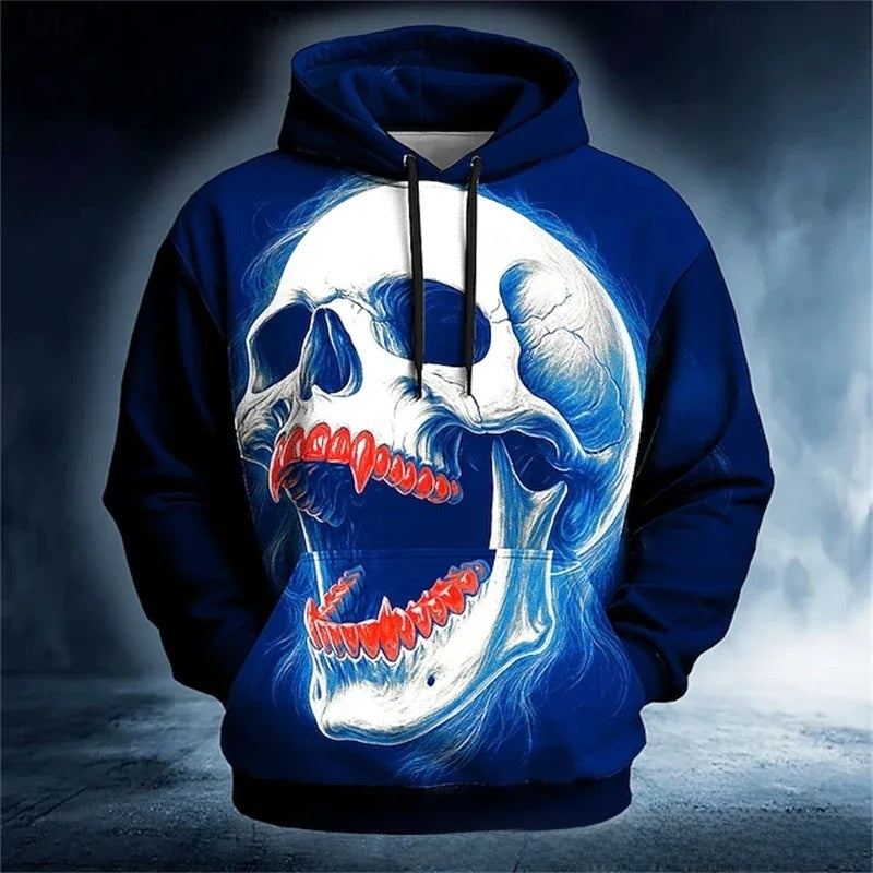 Hoodie à imprimé 3D pour hommes, pull-over à manches longues, streetwear