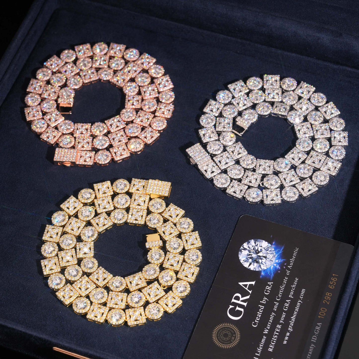 Ensemble de bijoux géométriques en argent S925 et moissanite