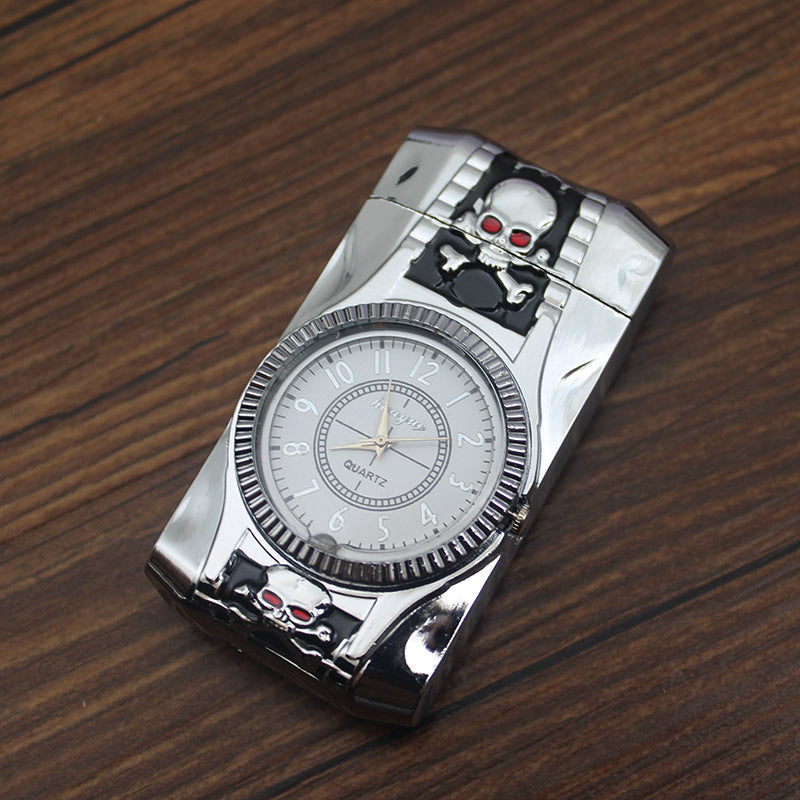 Briquet montre en métal créatif avec lumière LED