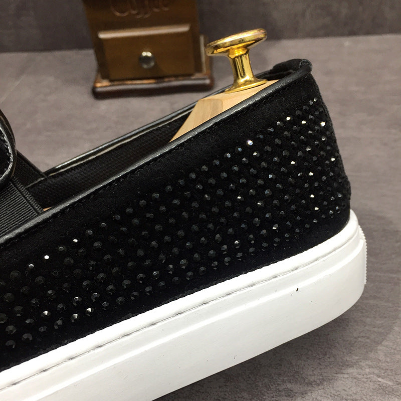 Mocassins à enfiler pour hommes avec strass