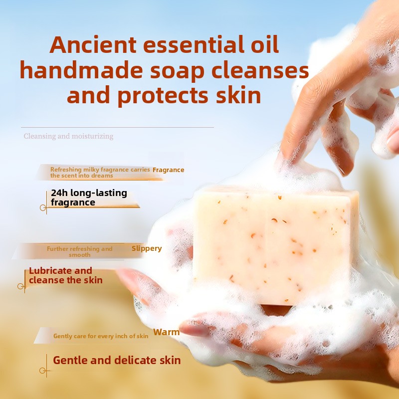 Savon nettoyant à l'avoine et à l'huile de coco avec granules exfoliants