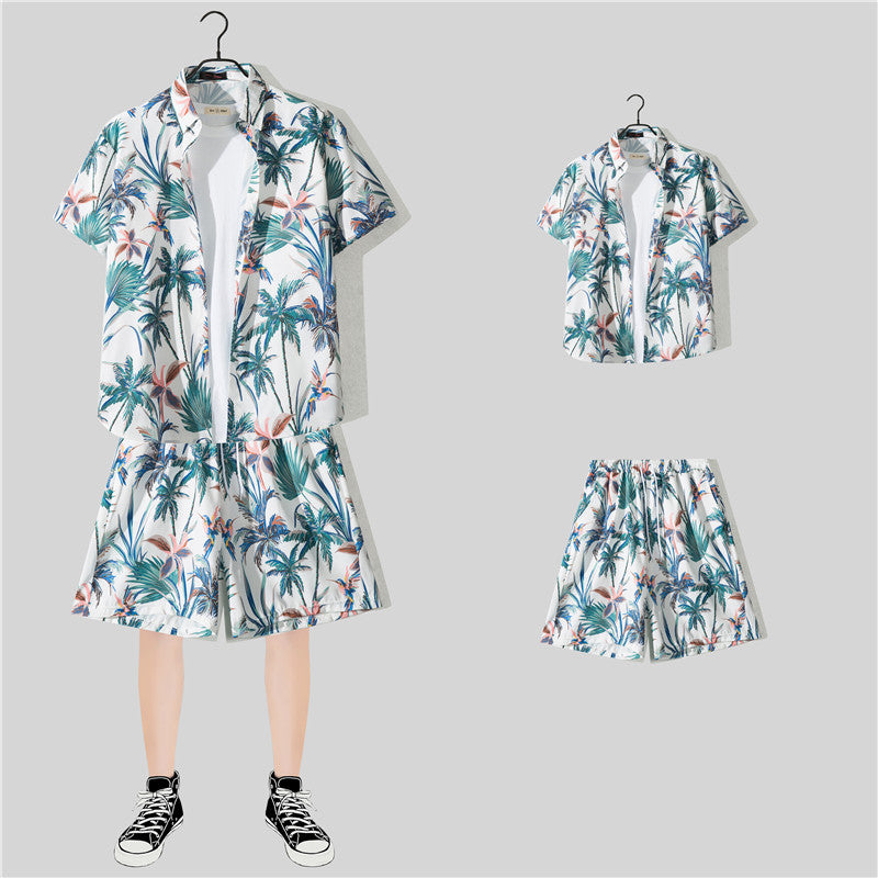 Habit :Ensemble chemise à manches courtes à fleurs