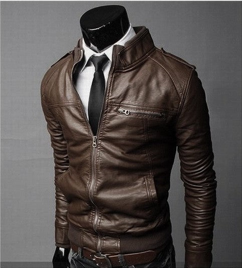 Veste de moto pour homme en cuir PU