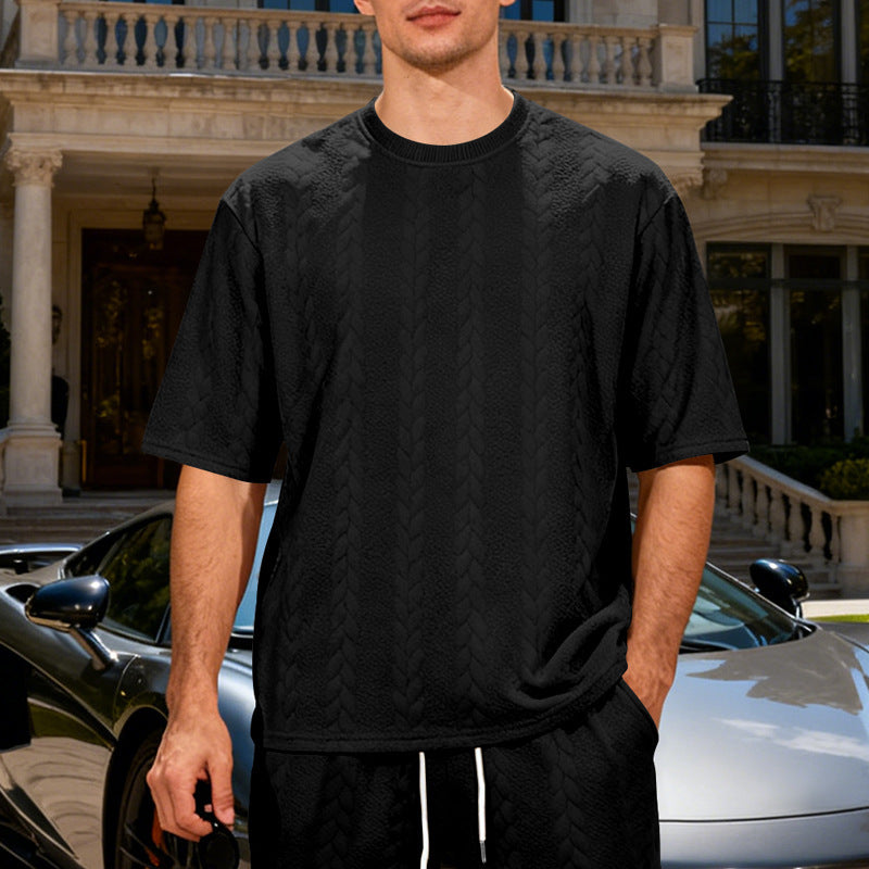 T-shirt en maille jacquard lourd