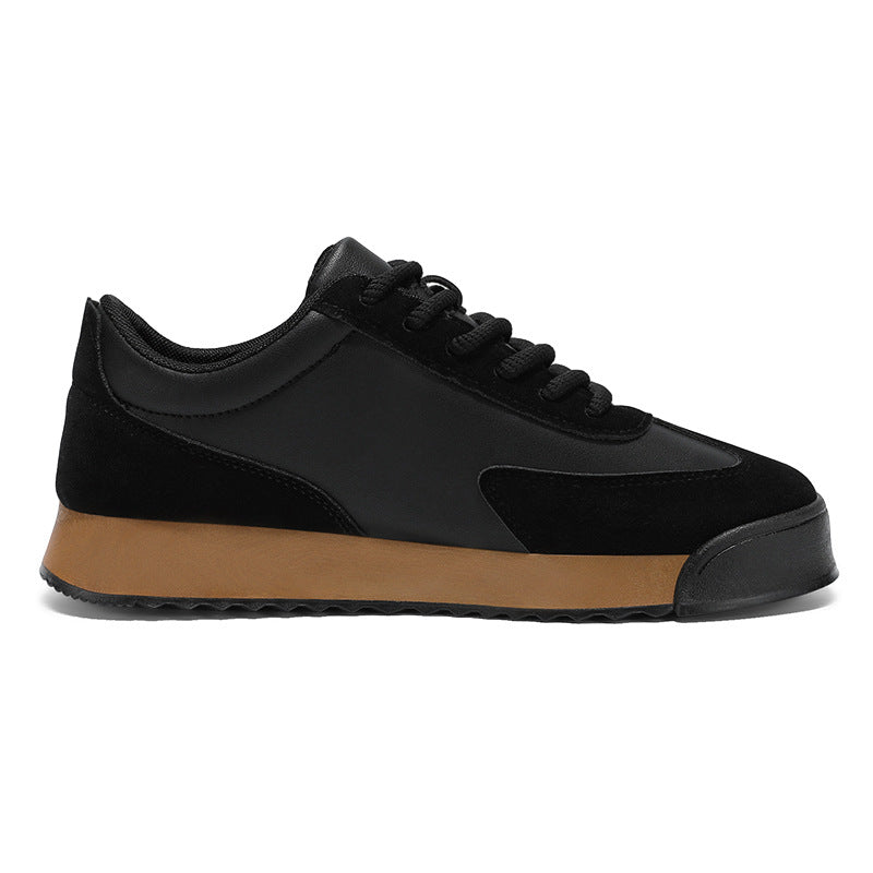 Chaussures décontractées en cuir à semelle épaisse