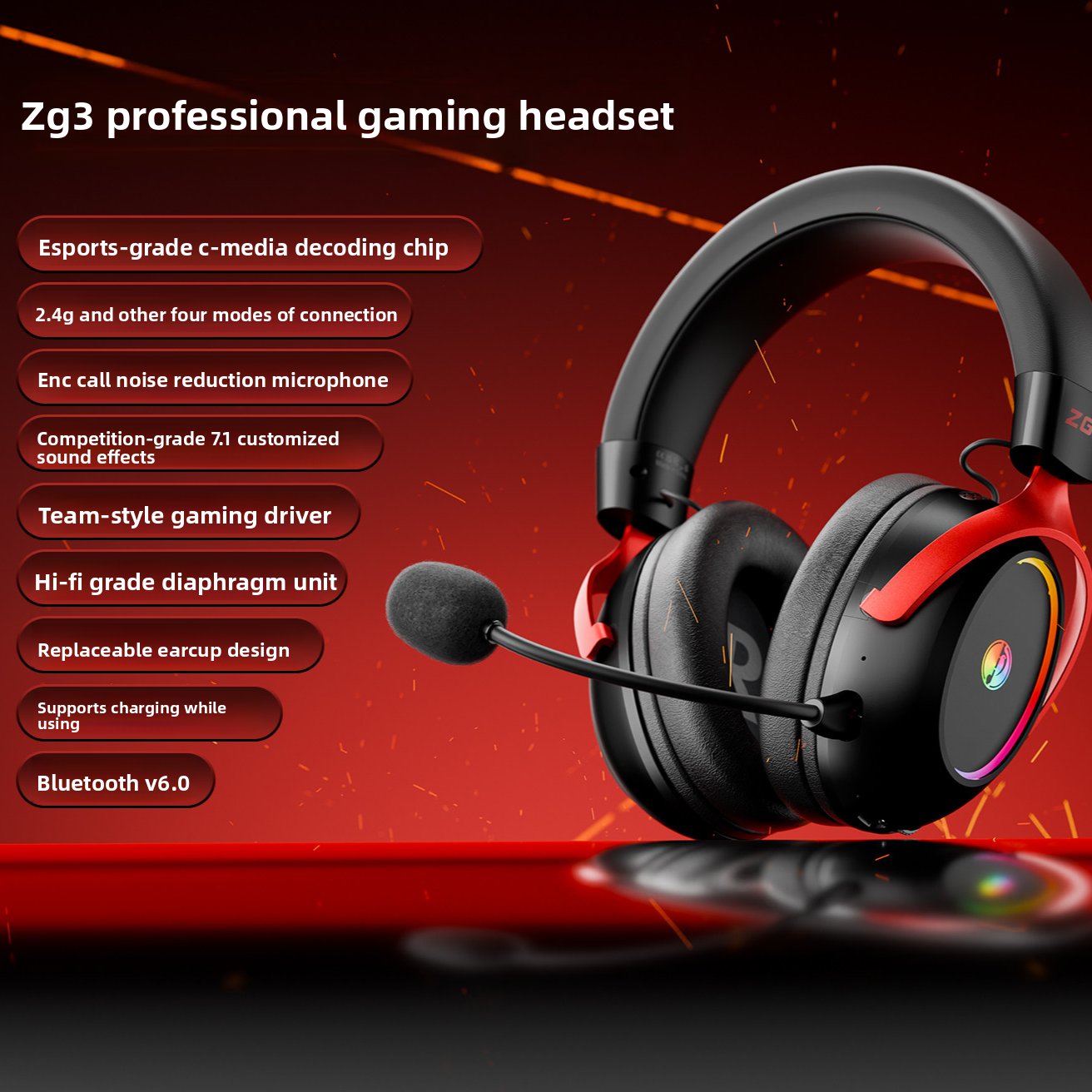 Casque de jeu Zg3 E-Sports