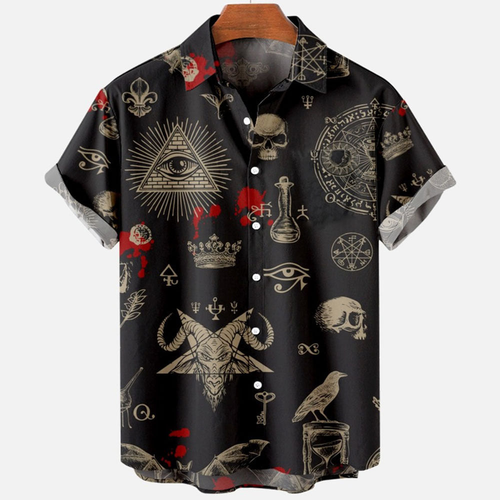 Chemise vintage pour homme à manches courtes