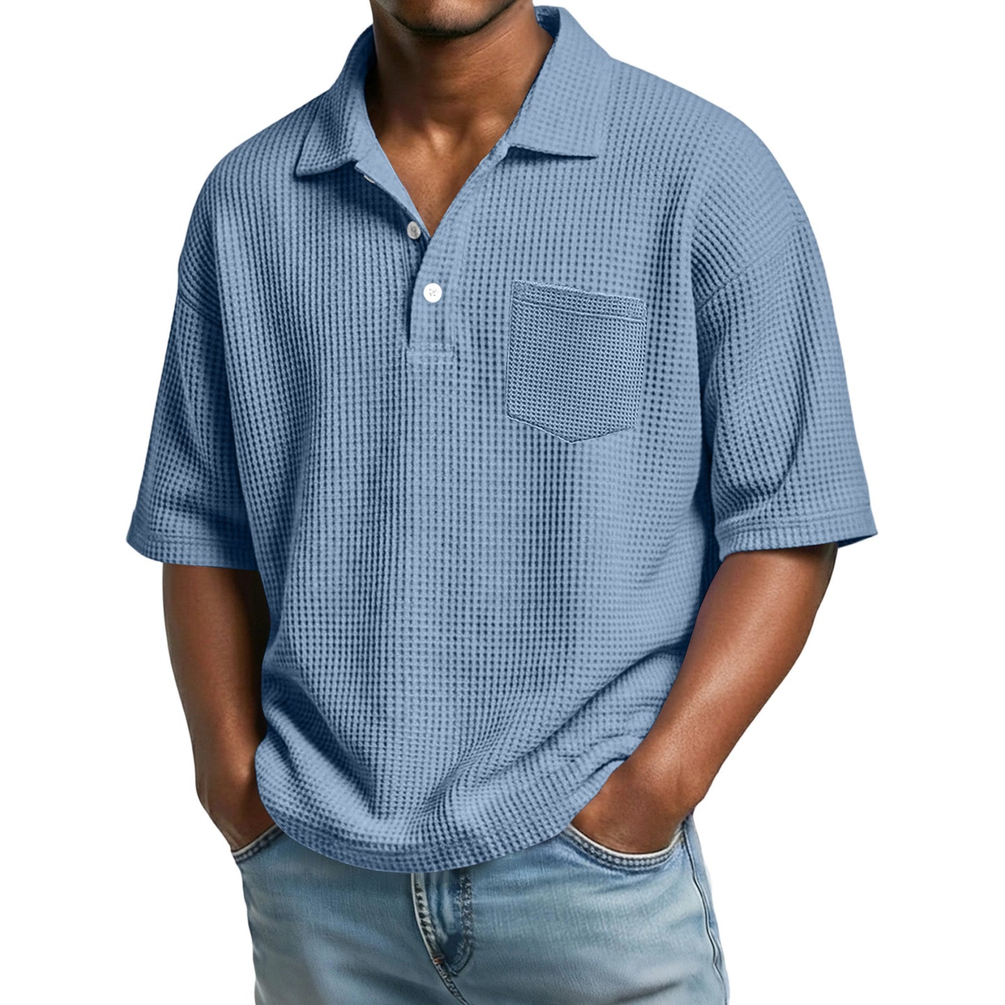 Polo en maille gaufrée pour homme