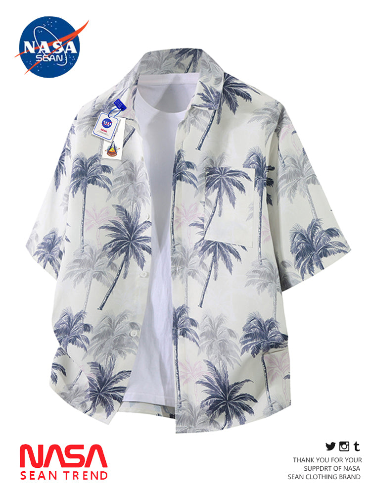 Chemise de plage a manches courtes en soie glacee