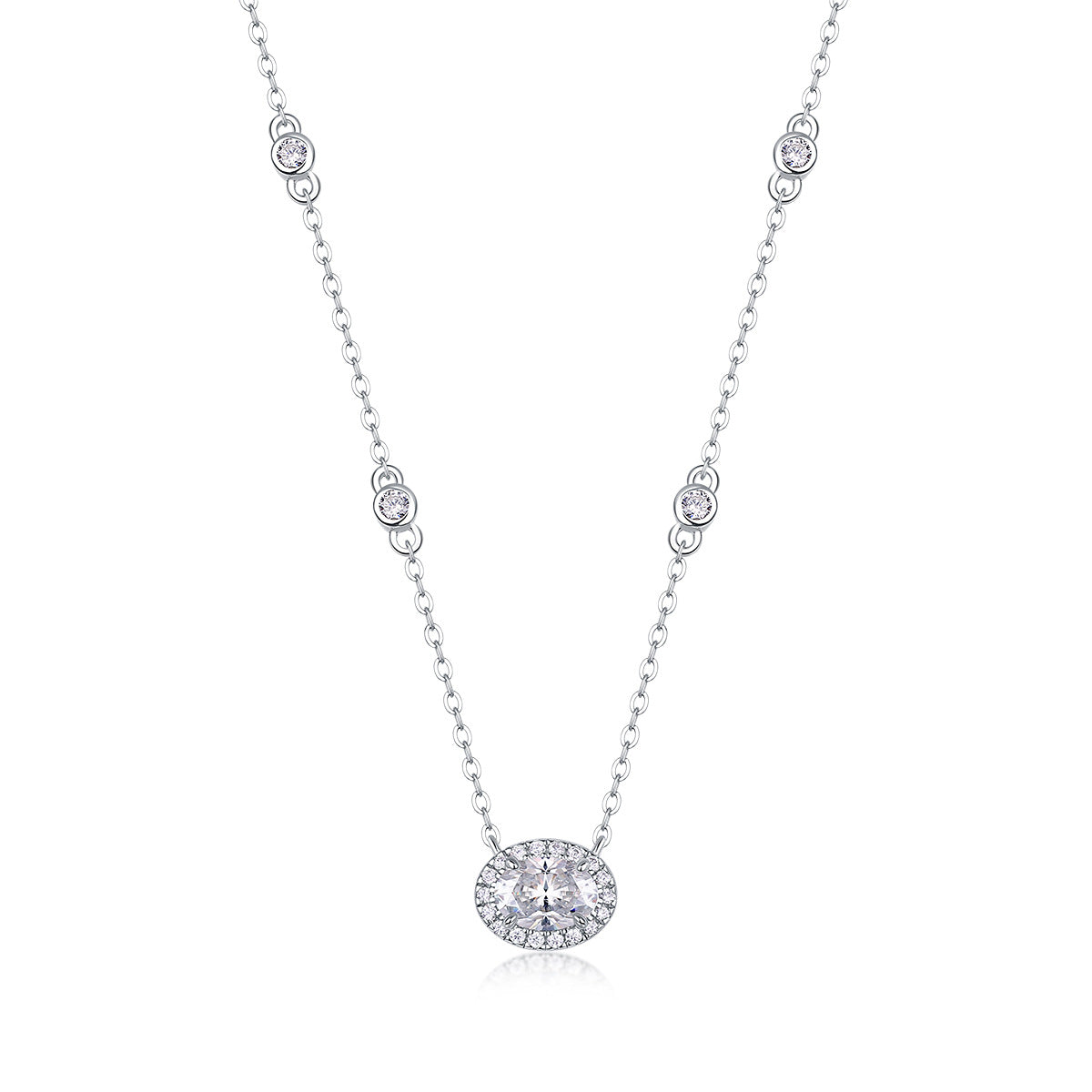Collier pendentif géométrique en moissanite et argent sterling