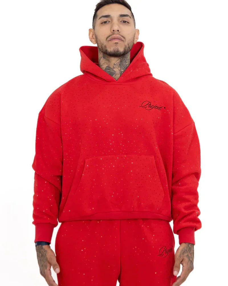 Ensemble sweat à capuche à strass étoilé