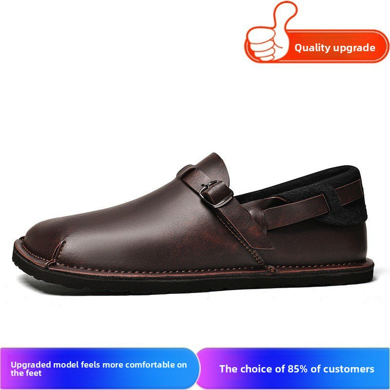 Mocassins en cuir retro decontractes pour hommes