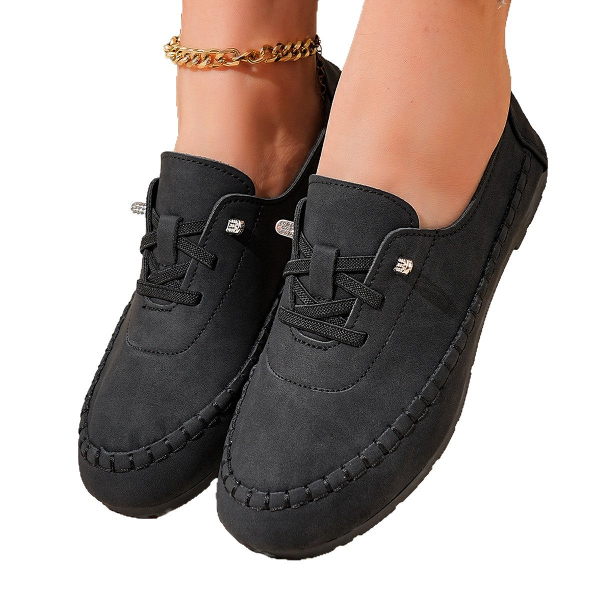 Chaussures :Ballerines rétro à lacets pour femmes