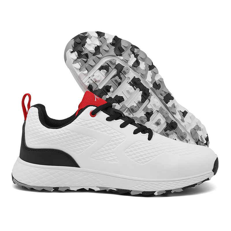 Chaussures de golf respirantes à crampons fixes pour le sport