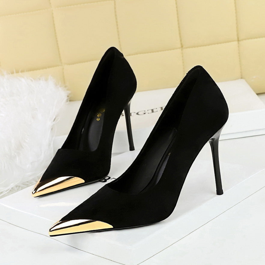 Escarpins en velours léopard pour fête avec bout pointu et talons hauts