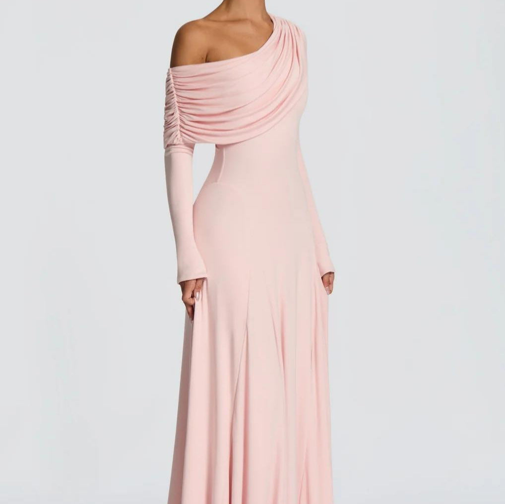 Robe de soirée élégante moulante à épaules dénudées