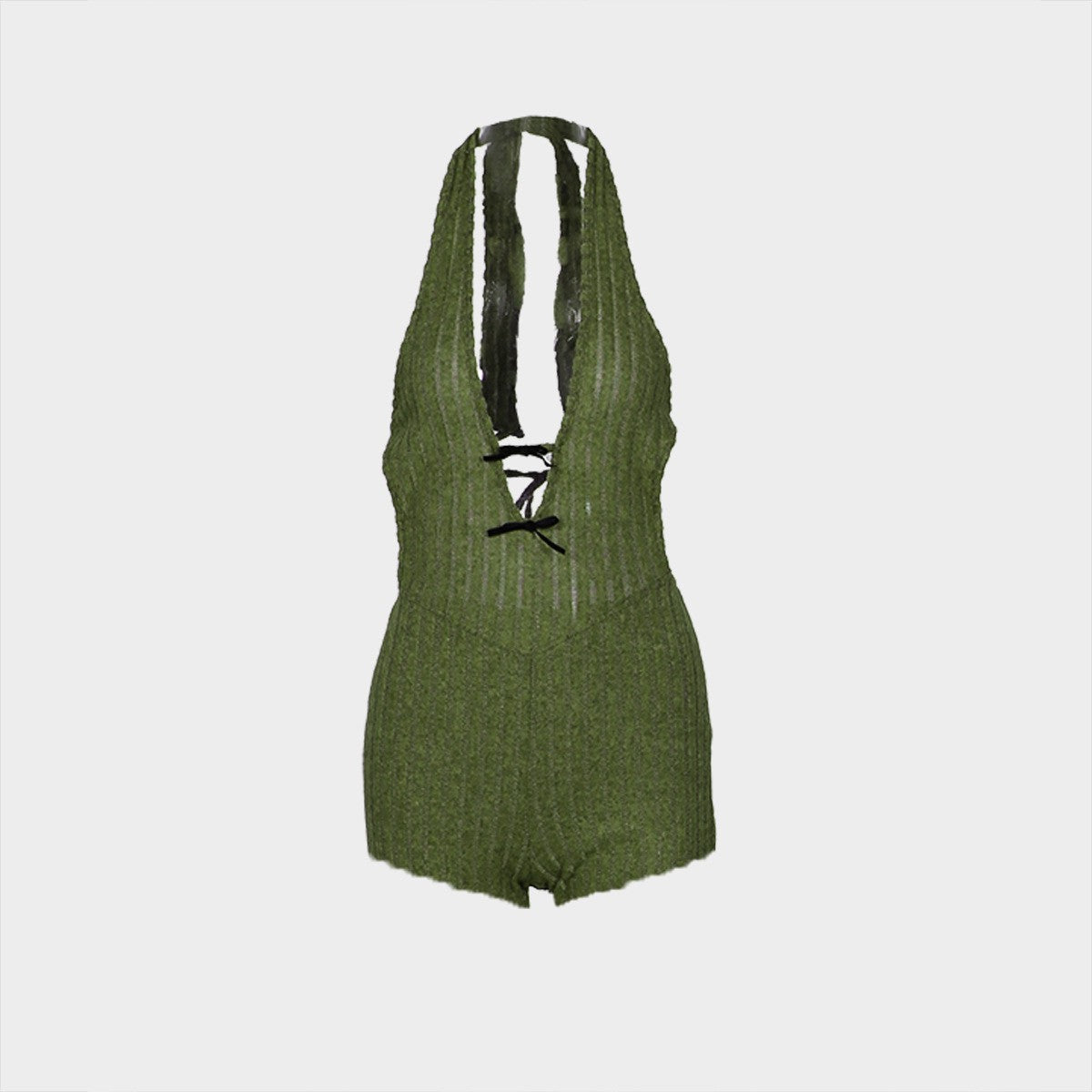 Combinaison évasée dos nu à col halter