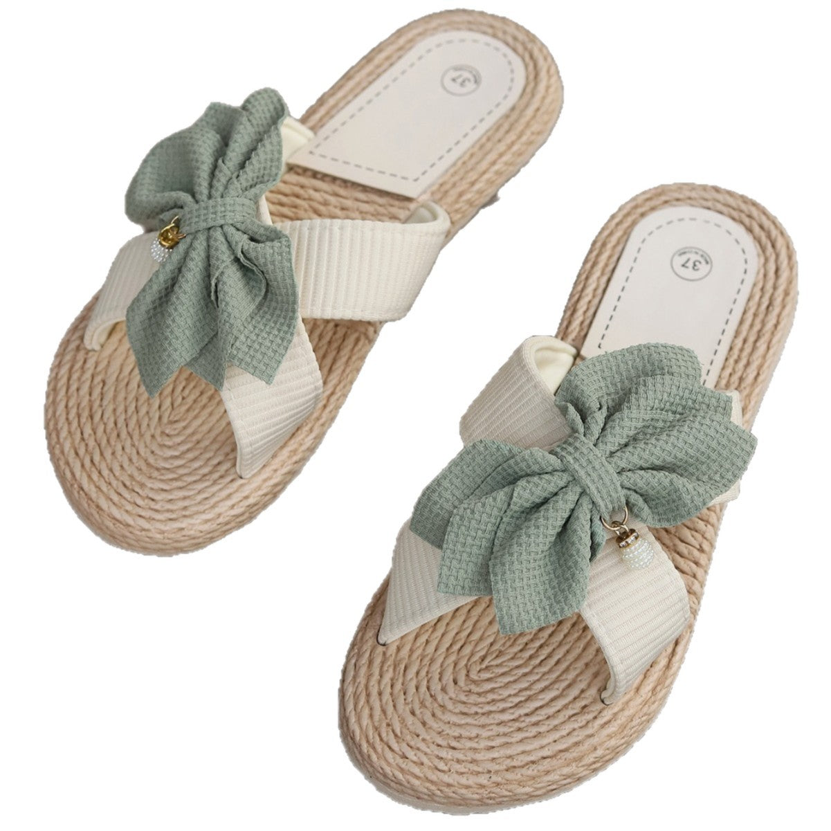 Chaussons plats à nœud floral