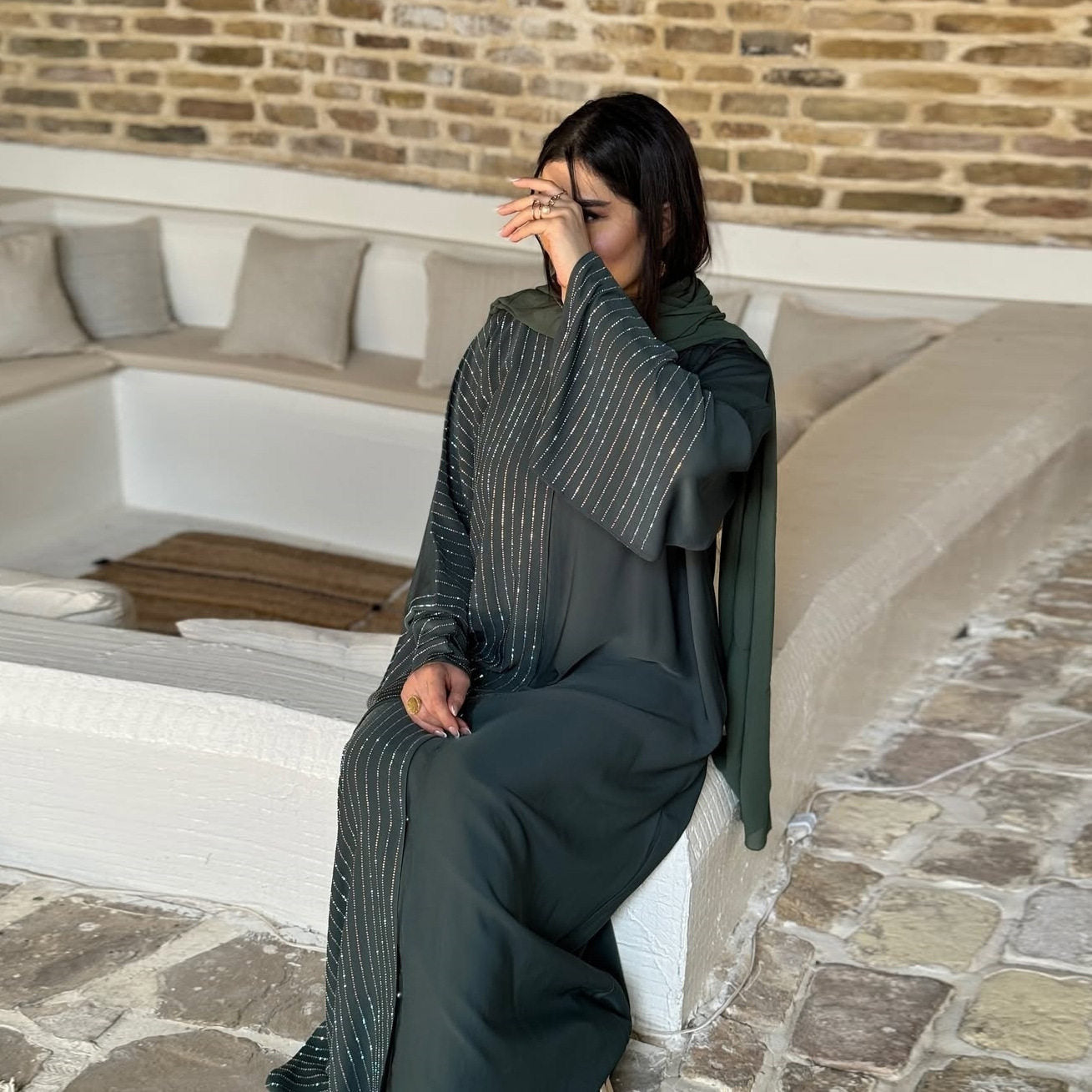 Robe Abaya pour femmes avec strass