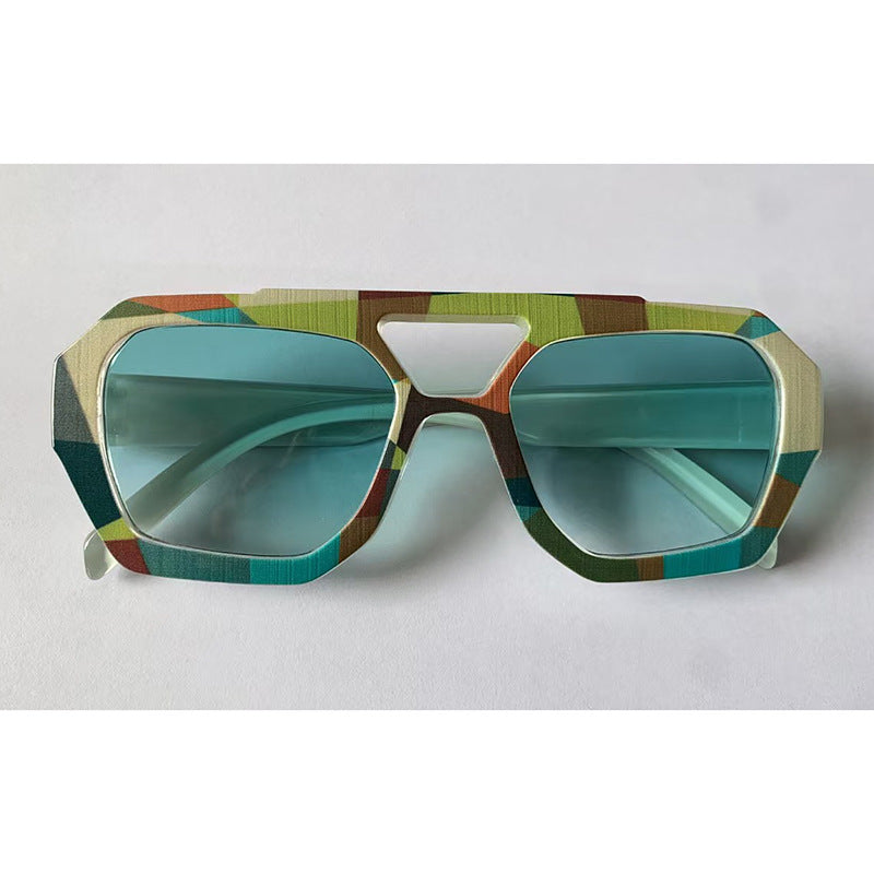 Lunettes de soleil à motif drapeau américain à double barre avec protection UV