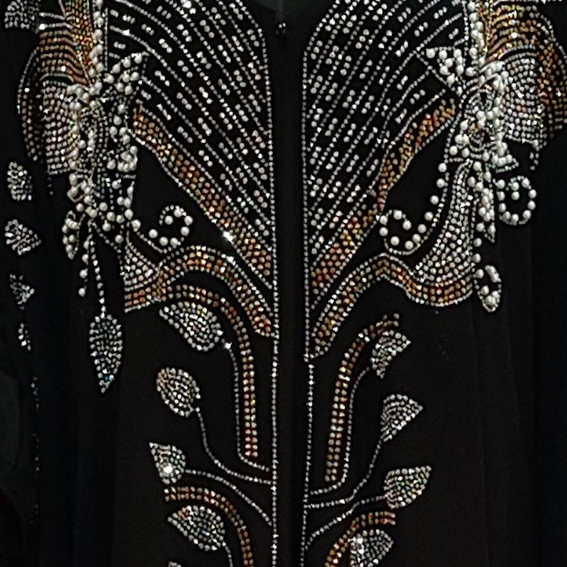 Habit :Robe ethnique en mousseline et strass pour femme grande taille