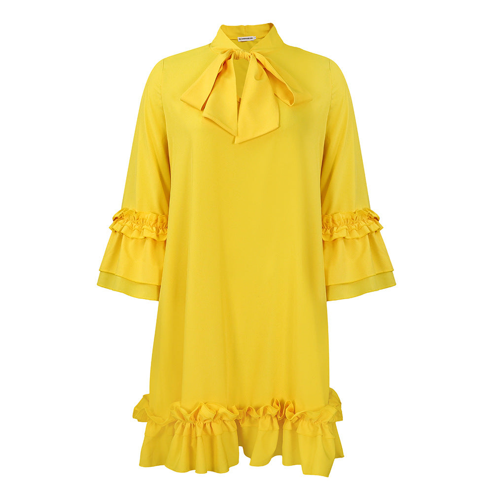 Habit :Robe ample à manches à volants pour femme