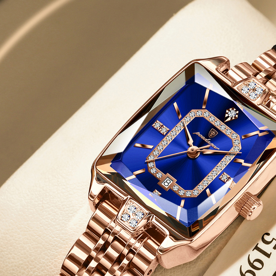 Montre carrée en quartz pour femmes
