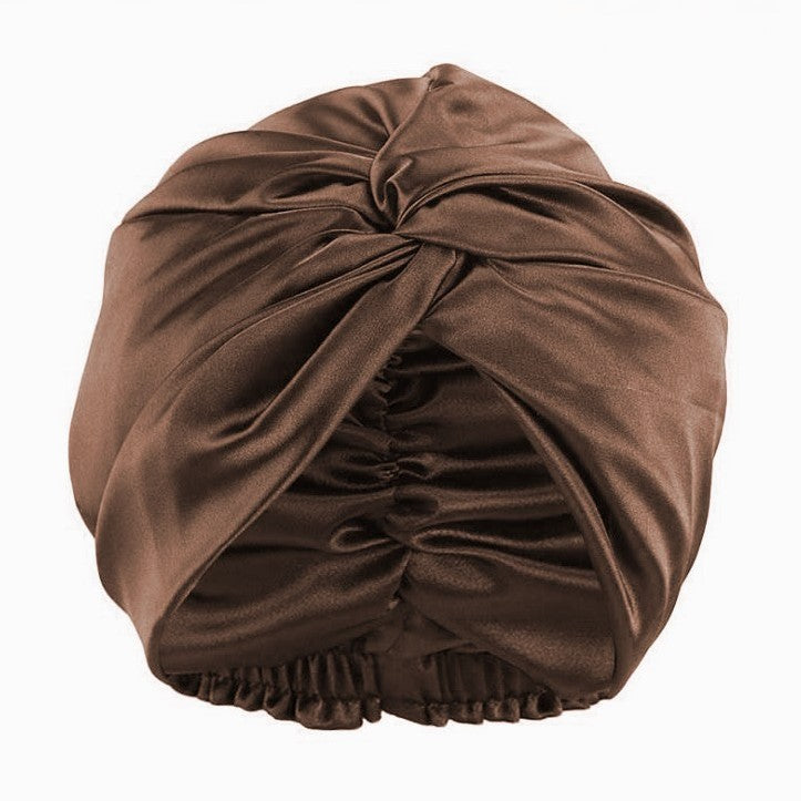 Bonnet de nuit en soie torsadée avec design plissé 3D
