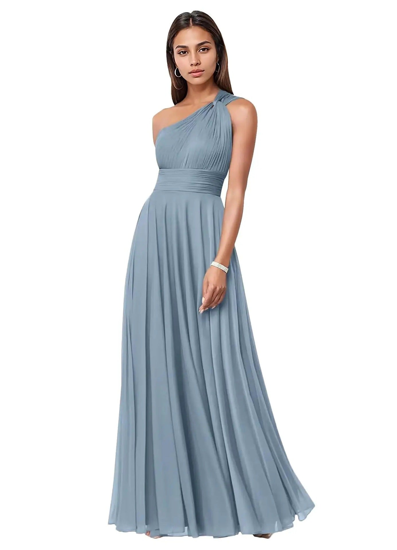 Robe de soirée en chiffon à une épaule