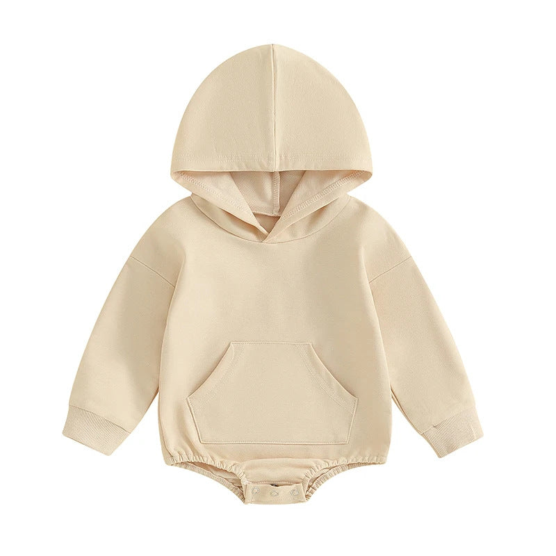 Combinaison à capuche pour bébé en coton doux
