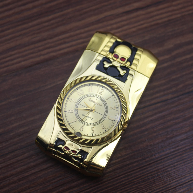 Briquet montre en métal créatif avec lumière LED