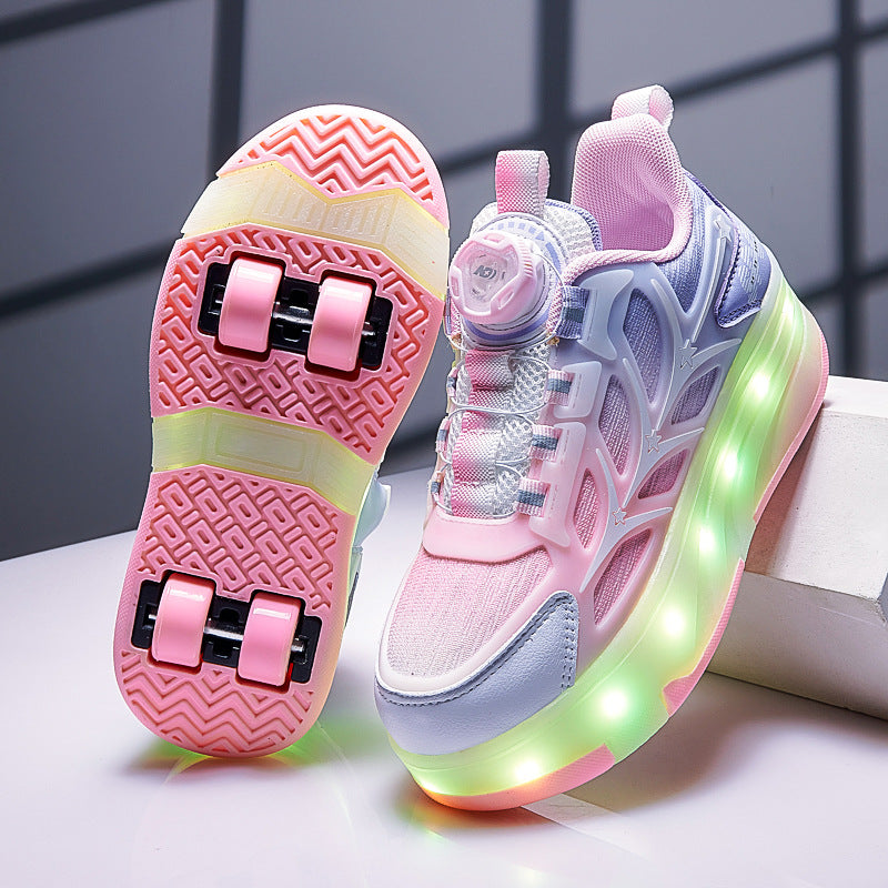Chaussures à roulettes lumineuses LED pour enfants