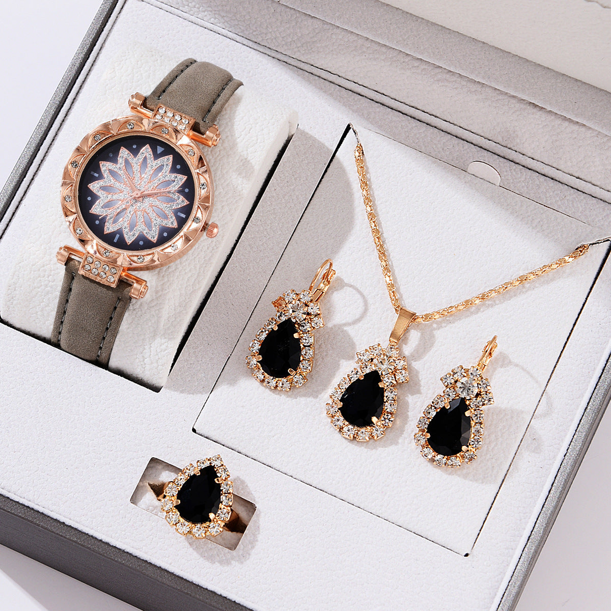 Montre pour femmes à la mode Ensemble Montre-bracelet décontractée à quartz