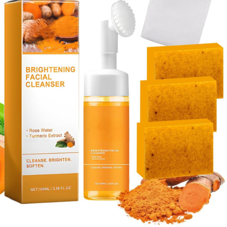 Mousse de savon nettoyant au curcuma
