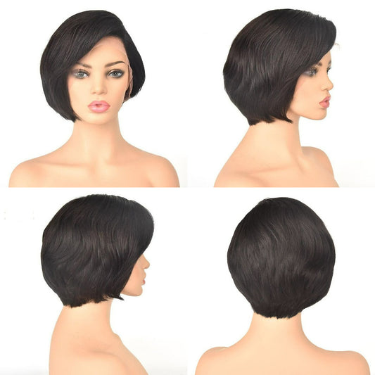 Perruque en cheveux humains coupe pixie